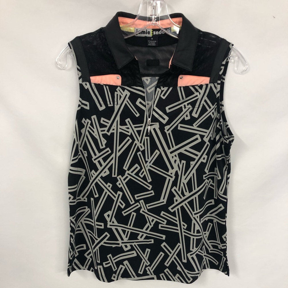 Jamie Sadock Black and Gray Sleeveless Top
